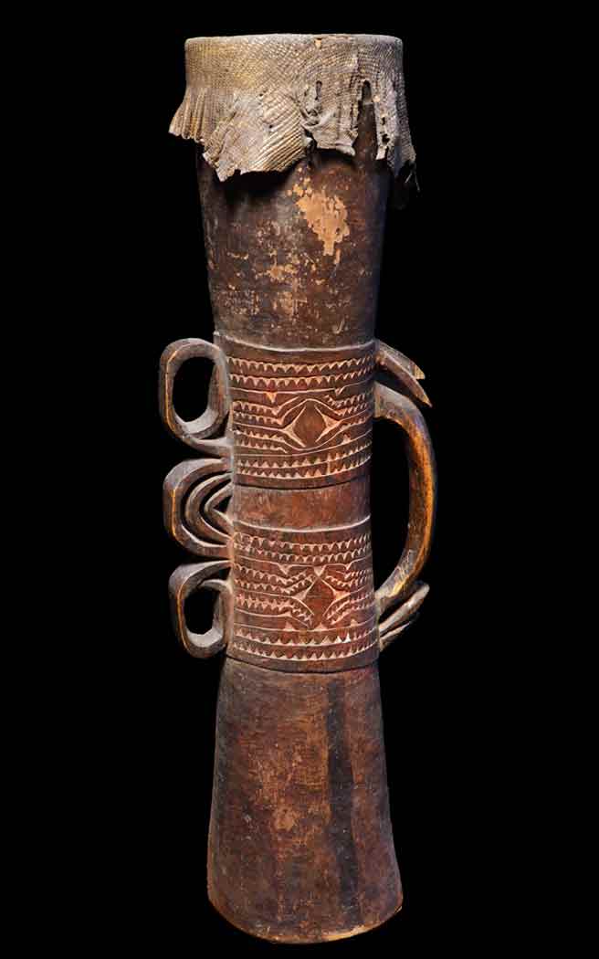 Ceremonial Astrolabe Bay hand drum from Papua New Guinea