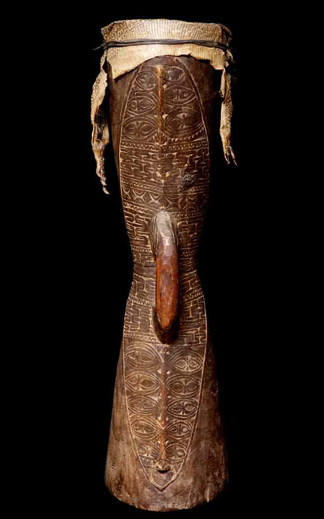 Traditional kundu drum from Papua New Guinea